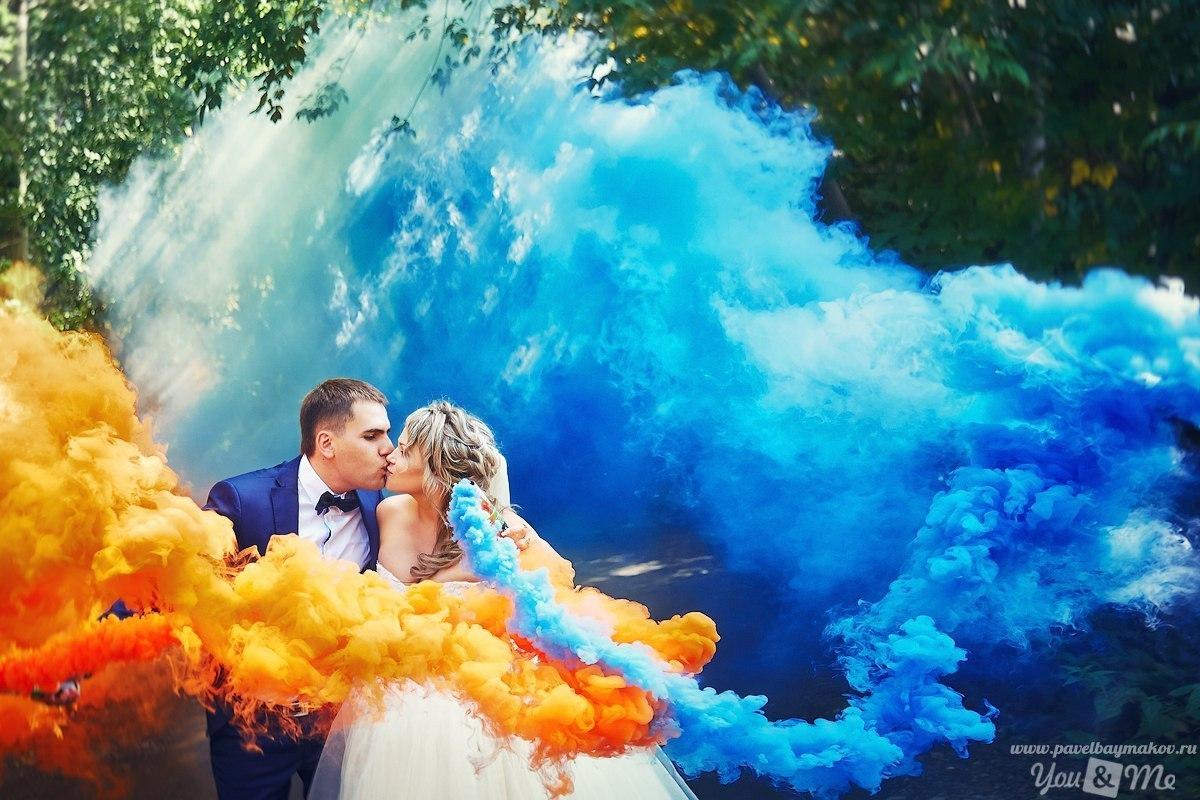 Салюты и цветной дым на свадьбу